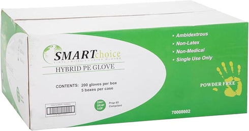 SmartChoice Hybrid PE Disposable Food Service Gloves, X-Large, Case of 1000