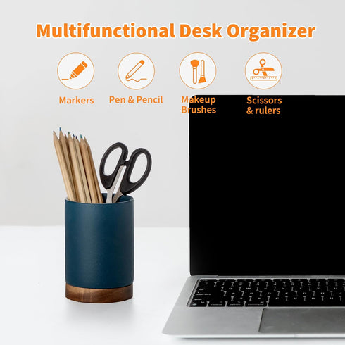 Set 1) Pen Holder for Desk, Ceramic Pencil Organizer & Makeup Brush Holder, Office Decor and Desk AccessoriesPerfect