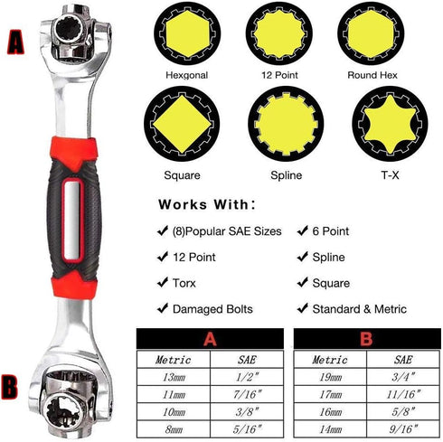 Universal Wrench 48 in 1 Multifunction Socket Wrench Tool with 360 Degree Rotating Head
