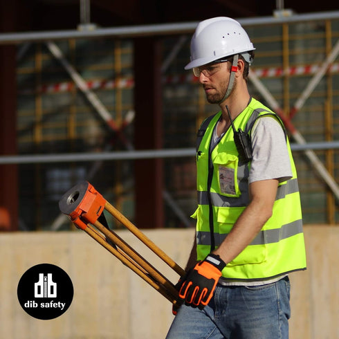 High Visibility Vest with Pockets and Zipper, ANSI Class 2 Reflective Construction Work Vest, Hi Vis Yellow M