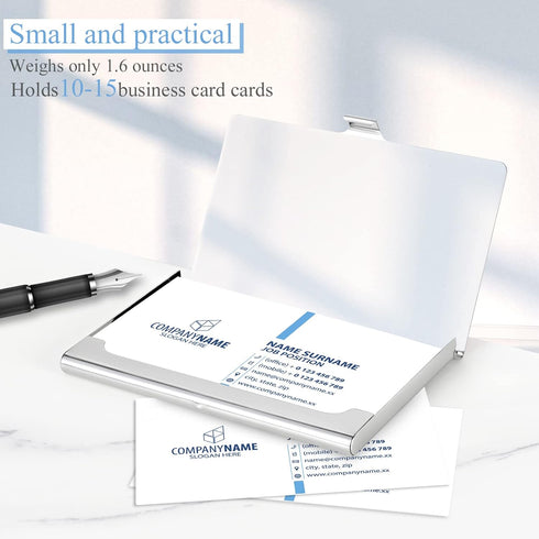 Business Card Holder, Color Printing Ultra-thin Metal Case, Pocket Wallet Organizer for Men and Women, Pink Letters