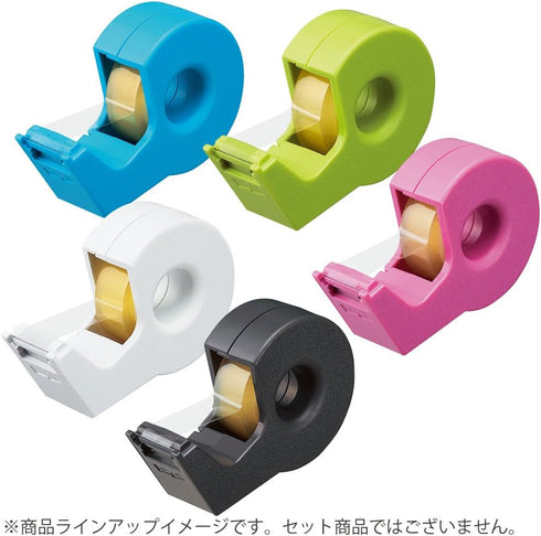 Kokuyo Portable Tape Dispenser, Hand Type with Smooth Blade, Japan Import (T-SM300W), White