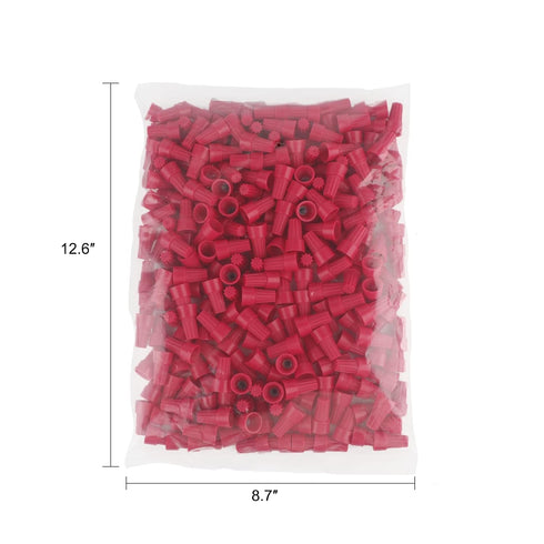 250 PCS Wire Connector Nuts, Red Electrical Screw Springs Caps Terminals Assortment Set for AWG 22-10