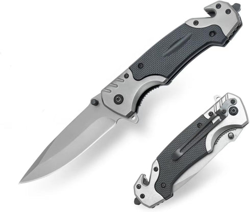Folding Pocket Knife for Men, 3-in-1 Multitool Switch Blade with Push Button, Tactical EDC Knife