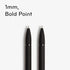 U Brands Midnight Monterey Ballpoint Pens, Set of 12, Black Soft Touch, Bold (1.0 mm) Point, Black Ink