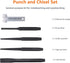 16-Piece Set Amazon Basics Chrome Vanadium Steel Punch and Chisel with Storage Pouch, Cold Chisel, Pin Punch, Center