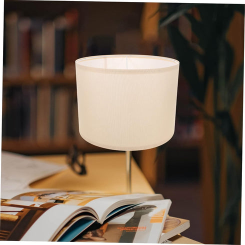 Alipis Small Burlap Drum Lampshade Modern Floor Lamp Shade Metal Linen Wall Light Cover