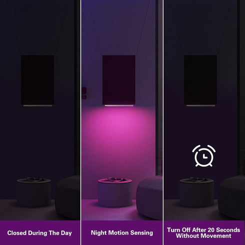 Closet Counter,Kitchen,Bedroom, Christmas,3 Packs LEPOTEC Motion Sensor Cabinet Lighting,RGB LED Lights Wireless USB