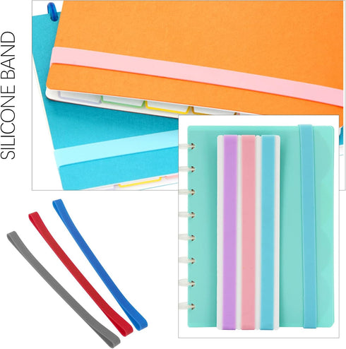 SING F LTD 10 Pack A5 Silicone Rubber Bands - Book Silica Gel Straps, 200 MM for Lunch Box, Crab Traps, Art Cooking