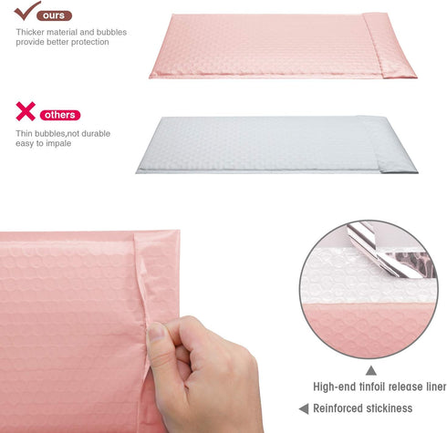 GSSUSA Bubble Mailers 6x10 Inches Padded Envelopes 50 Pack, Usable Size 6x9" Self Seal Package Mail Packing Business