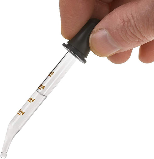 Eye Dropper (Pack of 4), Bent & Straight Tip Calibrated Glass Medicine Droppers for Essential Oils