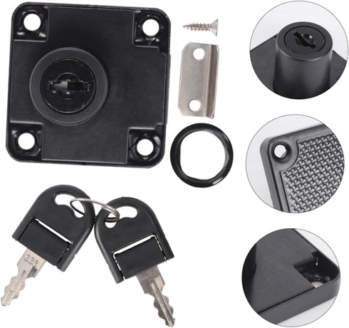 2 Mailbox 19mm 32mm GLEAVI Zinc Alloy Office Files Cabinet Cam Lock with Keys, Black Cupboard Drawer Lock for Desk