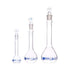 EISCO Premium Volumetric Flask Set - 10ml, 25ml & 50ml - Class A, ASTM E288 - Superior Durability & Chemical Resistance - Glass Penny Stoppers - Borosilicate 3.3 Glass