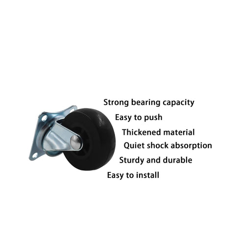 360 1.5 Inch Set 8 Heavy Duty Industrial Caster Wheel PU No Noise Mini Wheels,TTZEZE Degree Swivel Rectangle Top Plate
