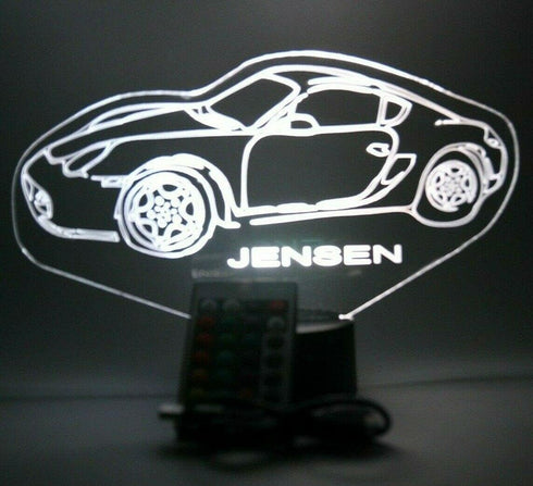 16 Dimmer, Rwce Car Night Light Up LED Personalized Name Engraved Fast Highly Exclusive Luxury Sports Car Table Lamp