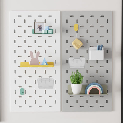 6pcs Hemobllo Peg Board Storage Bins with Hooks Square Shape Thickened Plastic Pegboard Organizer Containers for Garage