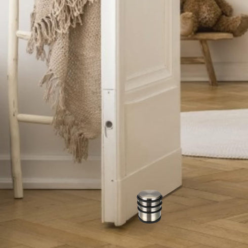 Sumnacon Heavy Duty Floor Door Stopper, No Drill Stainless Steel Door Stop with Anti-skid Rubber for Home Office