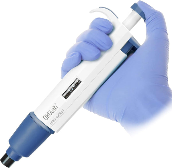 Single-Channel Micropipette, 1000-5000µl, Manual Adjustable Mechanical Pipette, High-Accurate, Autoclavable
