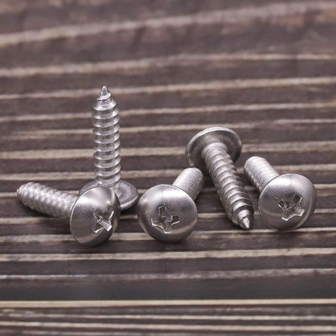 #6 x 3/4" Phillips Truss Head Wood Screw, Self Tapping Sheet Metal Tek Screw, 18-8 Stainless Steel 304, 100 PCS