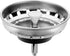 Hydro Master Kitchen Sink Basket Strainer - Standard Drains (3-1/2 Inch) Stainless Steel with Rubber Stopper