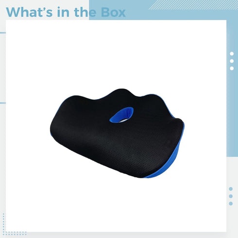 yeeplant 18 20.8 Oz Memory Foam Orthopedic Seat Cushion for Office Chair, Black in Ergonomic Cushion, W-Shaped Hollow