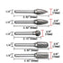 Tungsten Carbide Burr Set Double Cut – 5pcs 1/4" Shaft 3/8" Cutter Head Rotary File Tool, Die Grinder Bits for Metal