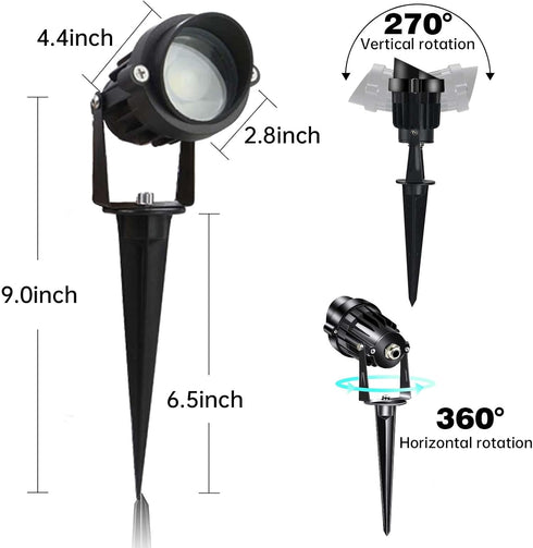 10W 12V Uplight(2Pack) LAVAED LED Landscape Lights Outdoor Spotlight with Connectors Low Voltage Landscape Lighting