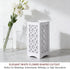 9" Tall LED Table Lamp with Flower Shaped Carving (Battery & USB Operated) - LED Desk Lamps Rechargeable with USB