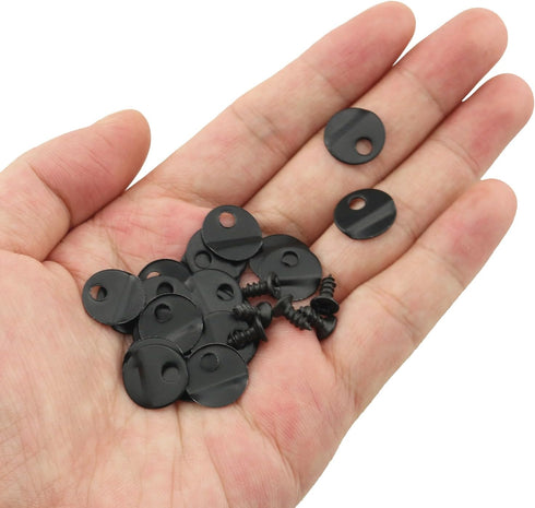ZZLZX Picture Turn Button 100PCS Black Round Frame Accessories with 100PCS Screws for Hanging Pictures