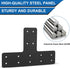 T Post Bracket 4pcs, 12x8 Inch Mending Plate Flat Steel T Shape Bracket for Repairing Wooden Furniture, Pergola