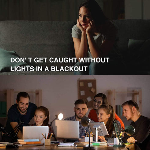 Rechargeable Light Bulbs, 15W 80W Equivalent, 6000K Battery Operated for Power Outage, Pack of 4