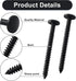 Aoserge 18Pcs 3 Inch Vinyl Shutter Screws - Black Exterior Shutter Fasteners with Reverse Barb Design for Secure