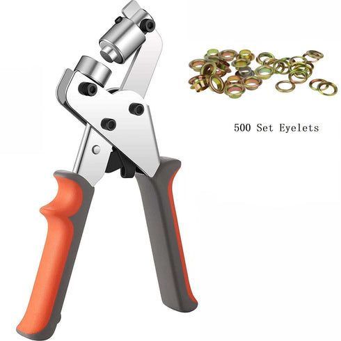 Grommet Tool Kit, 3/8 inch Handheld Metal Eyelet Pliers Hole Punch Tool for Leather, Tarpaulins, Paper Bags with 300Pcs