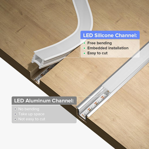 16.4Ft 5mm BTF-LIGHTING Silicone LED Channel System Flexible Milky White Cover DIY Spotless Tube for Width LED