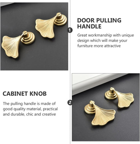 NESTINGHO 2pcs Fan-Shaped Single Hole Door Handle Knobs Zinc Alloy Cabinet Drawer Pulls for Bookshelf Shoe Cabinet
