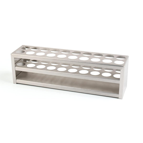 Stainless Steel Test Tube Rack, 20 Holes with Extended Edges, Suitable for Tubes Dia.=21mm, TTRS20A1