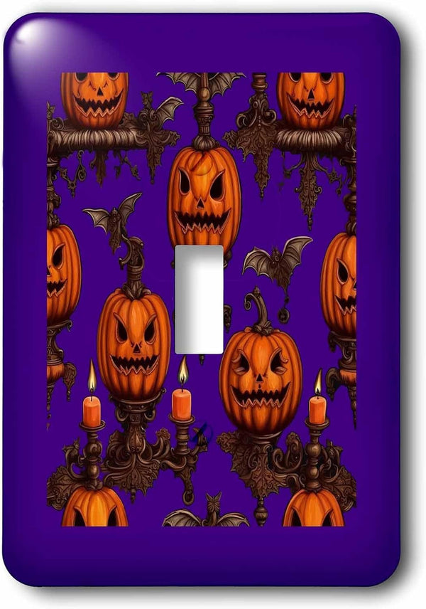 3dRose Jack O Lanterns, Flying Bats And Gothic Candle Sconce Cut Out