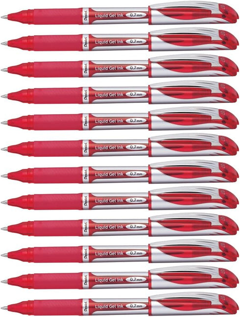 Pentel 616275 EnerGel Deluxe Gel Pens, Medium Point, Red Ink, Dozen (BL57-B)