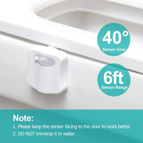 2 Pack, 8 ZEZHOU Original Toilet Night Light Motion Sensor Activated LED Lamp, Fun Colors Changing Bathroom Nightlight