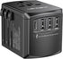 LENCENT Universal Travel Adapter, International Charger with 3 USB Ports and Type-C PD Fast Charging for iPhone,