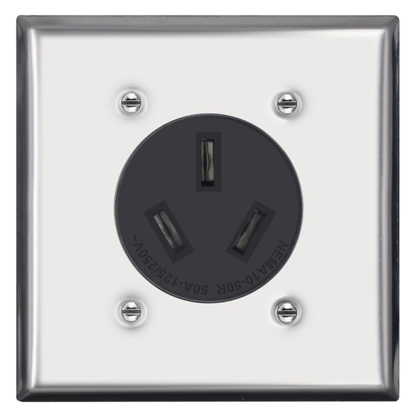 Micmi NEMA 10-50R 50 Amp 250V Power Outlet, Heavy-Duty 50A Receptacle for Welders, Plasma Cutters, Electric Ranges