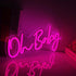 Fespcj 5V15.7 "X7.9"Pink Reusable Oh Baby LED logo for partiesBirthday Graduation Adult GiftFestival decorationDaily