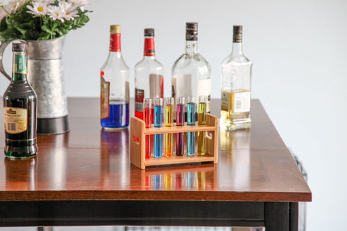 Lily's Home Bamboo Test Tube Vial Holder Rack, 6 Tube Capacity, Great as Pen Stand, Rack Only, Tubes Not Included