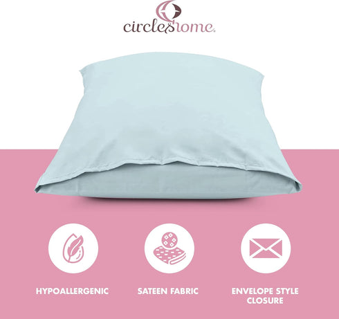 Circles Home Premium Sateen Pillow Envelope, 300TC, Standard Size, Blue
