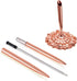 Hollow Round Signing Pen Set for Wedding Bridal, Rose Gold Pen Holder