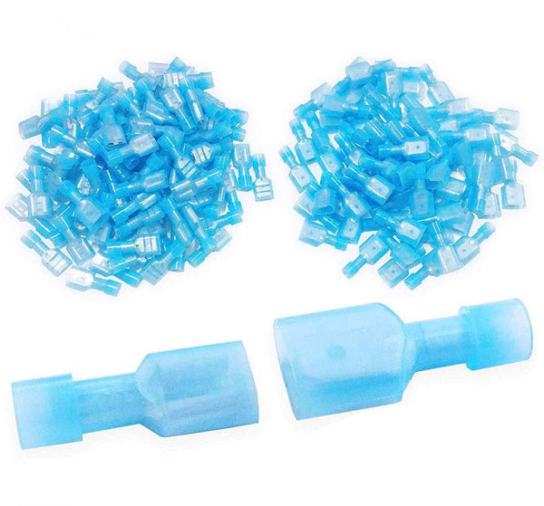 MCIGCIM (200 Pcs) 16-14 Gauge Spade Disconnect Wire Connectors, Fully Insulated Male Female Nylon Quick Crimp Terminals