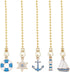 10Pcs Alloy Ceiling Fan Pull Chain Pendant 13.19 Inch Anchor Wheel Ship