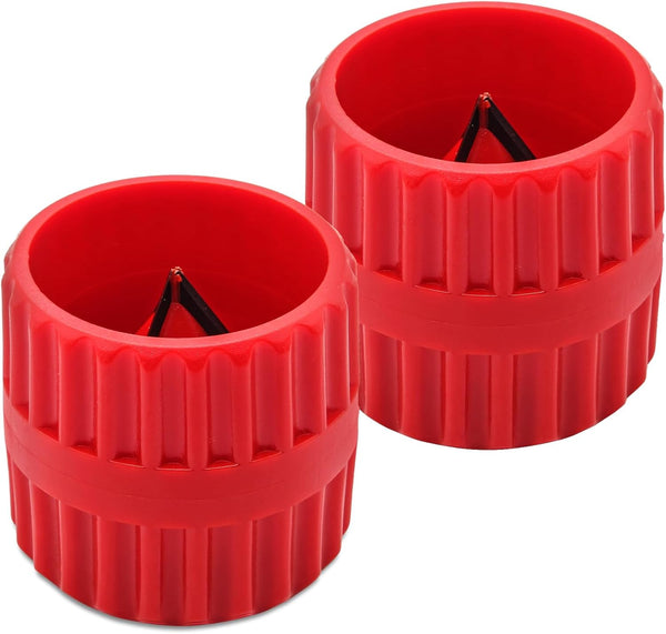 2 Pcs Inner-Outer Reamer Pipe and Tube Deburring Reamer for 3/16" to 1-1/2" Tubes (Red)