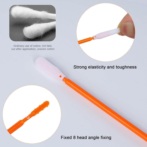 wellgler 100pcs 6.42'' 's Cleaning Swabs,Multi-Purpose Cleanroom Foam Tip Cleaning Swab Kit for Camera, Optical Lens