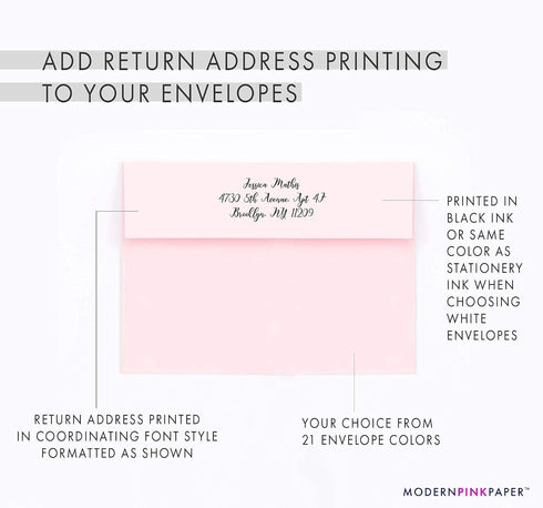 Set, Personalized Stationery for Women, Modern FLAT Note Cards with Envelopes Calligraphy Style Personalized Stationary